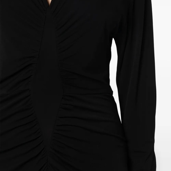 Diane von Furstenberg DVF Black Jersey Dress Midi Long Sleeve Size Medium NWT - Picture 5 of 16